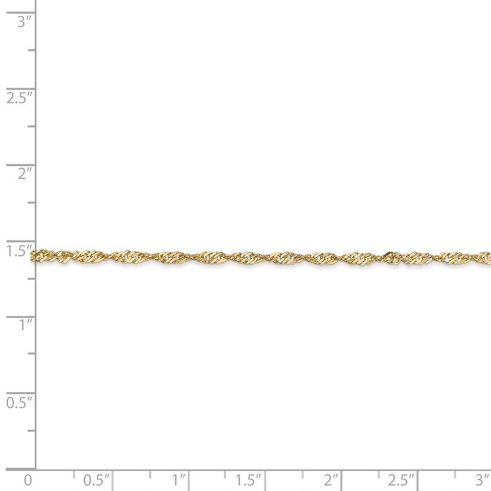 1.7mm, 14k Yellow Gold, Singapore Chain Necklace, 18 Inch - Picture 5 of 8